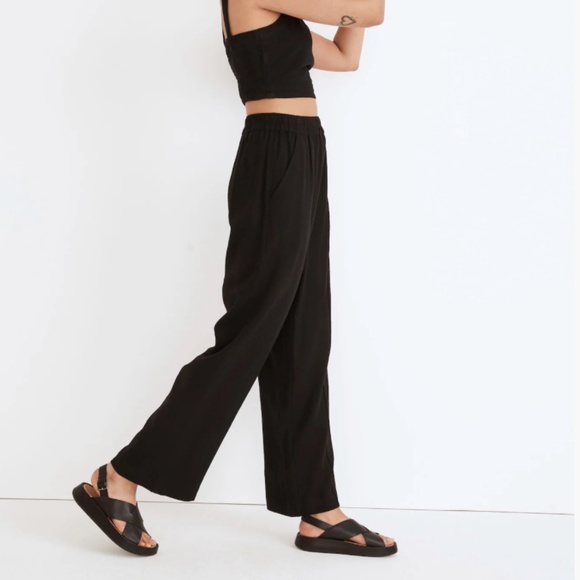 Madewell Breezewoven Pull On High Rise Loose Linen Blend Ankle Pants Size Large - Picture 1 of 8